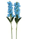 FOUR WALLS Artificial Mini Cymbedium Flower Stick (90 cm Tall, Blue, Set of 2)