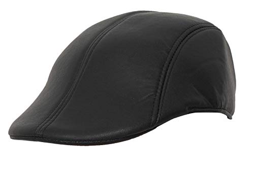 FabSeasons Solid PU Artificial Leather Golf Flat Cap