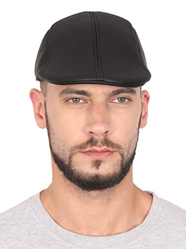 FabSeasons Solid PU Artificial Leather Golf Flat Cap