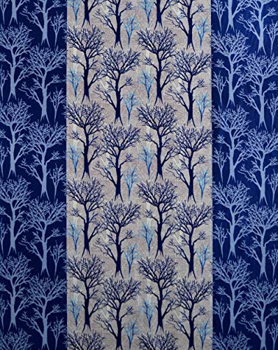Fashion String 4 Pieces Door Curtain Set, 7 feet Long,Blue, Polyester, Lined, Washable