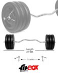 FitBox Sports 10kg Home Gym Set with Finger Gripped Plates + Curl Rod + Pair of Dumbbell Rods + PVC Dumbbells with Gym…