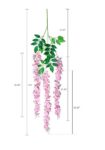 Fourwalls Beautiful Decorative Artificial Hanging Orchid Flower Vine for Home déco (110 cm Tall, Set of 6, Light/Pink)