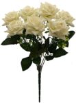 Fourwalls Beautiful Artificial Rose Flower Bunch with Elegant Bloom for Home décor (32 cm Tall, 7 Heads, White)