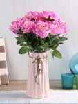Fourwalls Beautiful Artificial Rose Flower Bunch with Elegant Bloom for Home décor (32 cm Tall, 7 Heads, Light/Pink), 7…
