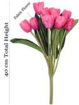 Fourwalls Beautiful Decorative Artificial Tulip Flower Bunches for Home décor (36 cm Tall, Light/Pink)