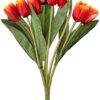 Fourwalls-Beautiful-Artificial-Tulip-Flower-Bunch-for-Home-decor-38-cm-Tall-Orange-9-Heads-0