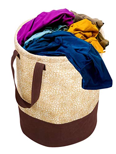 Fun Homes Metalic Printed Waterproof Non-Woven Laundry Bag,Toy Storage,Laundry Basket Organizer 45 L (Brown)