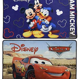 Fun-Homes-PVC-Disney-Cars-Mickey-Mouse-2-Pieces-Anti-Slip-Bath-Mat-23×15-Brown-Royal-Blue-0