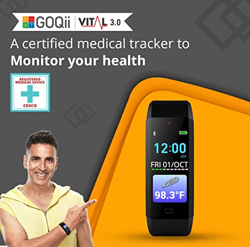 GOQii Vital 3.0 Full Touch, Smart Notification Waterproof, Smart tracker For Android Phones, Body Temperature,Blood…