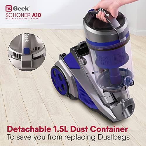Geek Schoner A10 Cyclonic Bagless Electric Vacuum Cleaner for Floors of Office/House | 20 kPa Strong Suction Power | 1.5…
