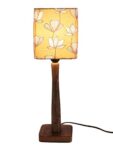 Green Girgit Floral Wooden Lamp (Multicolor)