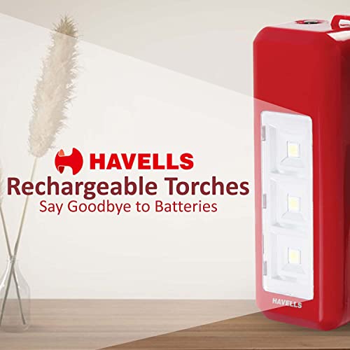 Havells Glanz 1.5-Watt Rechargeable Solar Light (Red,Plastic)