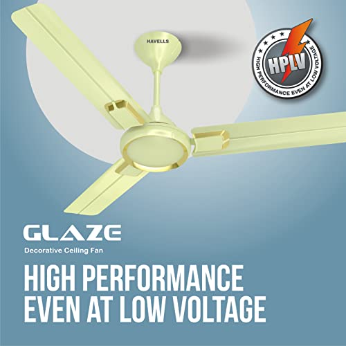 Havells Glaze 74W Pearl Ivory Gold Ceiling Fan, Sweep: 1200 Mm
