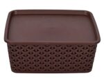 Heart Home Multipurposes Plastic Basket With Lid|Durable Plastic Material|Organizer For Kitchen|Size 26 x 20 x 11, Pack…