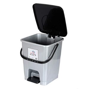 Heart-Home-Premium-Plastic-Step-On-Pedal-Dustbin-10-Ltr-Grey-HHEART16403-0