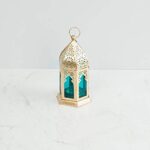 Home Centre Moksha Hanging Lantern - Blue, Glass