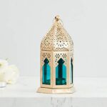 Home Centre Moksha Hanging Lantern - Blue, Glass