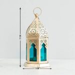 Home Centre Moksha Hanging Lantern - Blue, Glass