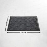 Home Centre Rubber Astilbe Chevron Textured Doormat - 40 x 60 cm, Grey