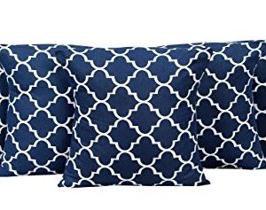 Home Elite Set of 5 Microfiber Paisley Design Zippered Cushion Covers (16 x 16 inches, Blue)