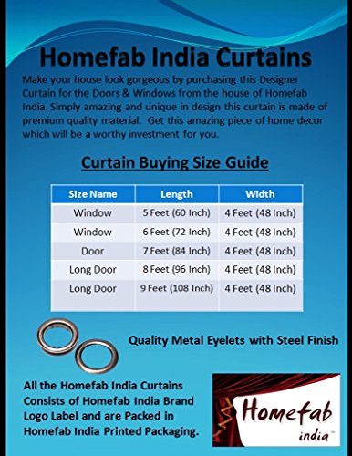 Homefab India Modern 2 Piece Polyester Curtain Set - 5ft, Brown