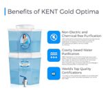 KENT Gold Optima Gravity Water Purifier (11016) | UF Technology Based | Non-Electric & Chemical Free | Counter Top | 10L…