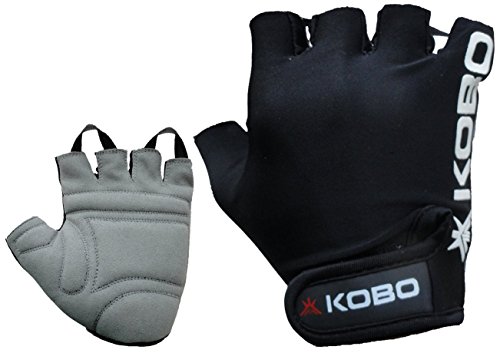 Kobo WTG-05 Leather Gym Gloves, Large (Black)