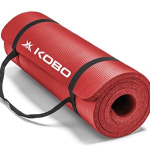 Kobo NBR Athletica Yoga Mat- Multi-use Thick Exercise Mat, Non-slip and Anti-tear. Great for Hot Yoga and the Gym, Home…