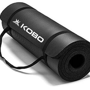 Kobo NBR Athletica Yoga Mat- Multi-use Thick Exercise Mat, Non-slip and Anti-tear. Great for Hot Yoga and the Gym, Home…