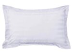 Kuber Industries Cotton Luxurious Satin Striped Pillow Cover|Ideal 17x27 Inch Size|Soft & Smooth Cotton|Pack of 4 (White…