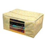 Kuber Industries Non Woven Fabric Saree Cover/Clothes Organizer|Solid Color & Transparent Window|Zipper Closure With…