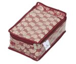 Kuber Industries Brocade Jewellery kit with 12 Pouch|Solid Print With Waterproof Outer Material|12 Pouches & Zipper…