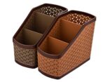 Kuber Industries Compact 3 Piece Plastic Storage Basket, Brown and Light Brown (CTKTC5261)