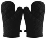 Kuber Industries Cotton Microwave Oven Mitten/Gloves for Microwave, Set of 2 (Black), (Model: HS_37_KUBMART020603)