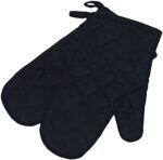 Kuber Industries Cotton Microwave Oven Mitten/Gloves for Microwave, Set of 2 (Black), (Model: HS_37_KUBMART020603)