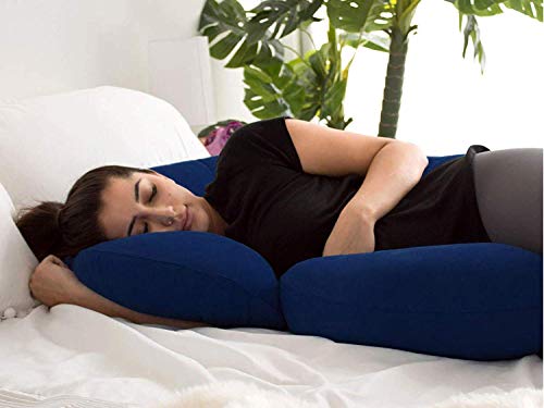 Kuber Industries Cotton Ultra Soft Hollow Fibre C Shaped Maternity Pillow,Pregnancy Pillow,Body Pillow with Zippered…