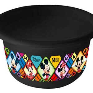 Kuber Industries Disney Mickey Minnie Print Unbreakable Plastic Multipurpose Bath Tub/Washing Tub 25 Ltr (Black…