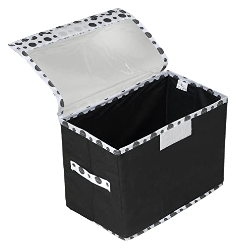 Kuber Industries Storage Box|Toy Box Storage For Kids|Foldable Storage Box|Transparent Lid & Handle|Foldable & Dot Print…