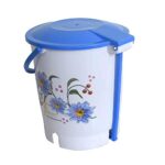 Kuber Industries Flower Print Plastic Step-On Plastic Dustbin for Home, Office, Factory with Lid, 10 Liters…