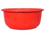 Kuber Industries Leaf Printed 40 Lt. Multipurpose Unbreakable Plastic Tub |Bath Tub|Washing Tub (Red), Pack of 1, Round