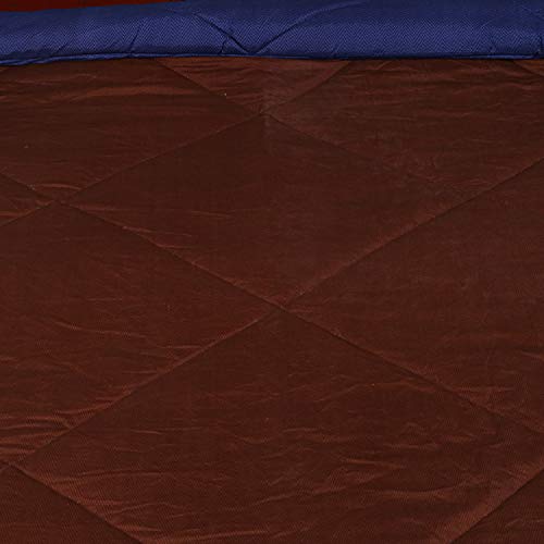 Kuber Industries Microfibre Printed Reversible Comforter, Double (Brown and Blue, 200 GSM) , CTKTC13974