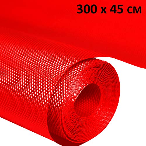 Kuber Industries Multipurpose Textured Super Strong Anti-Slip Mat Liner 3 Meter Roll (Red) - CTKTC40236
