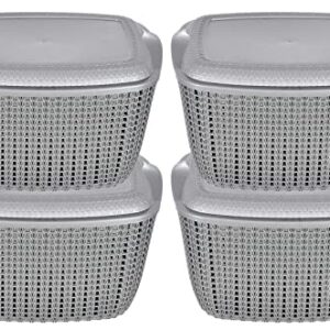 Kuber Industries Unbreakable Plastic Basket|Storage Basket With Lid|Fruit  Basket For Kitchen|Vegetable Basket For Storage|Pack of 3|MULTI Small