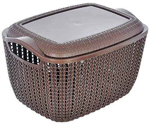 Kuber Industries Multipurposes Large M 30 Plastic Basket|Organizer For Kitchen, Countertop|Cabinet, Bathroom With Lid…