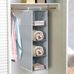 Kuber Industries 4 Shelf Closet/ Wardrobe Hanging Organizer|Shoes Storage Cupboard|Non Wovan Foldable With Universal Fit…