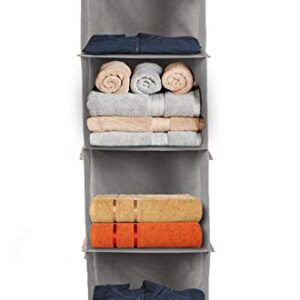 Kuber Industries 4 Shelf Closet/ Wardrobe Hanging Organizer|Shoes Storage Cupboard|Non Woven Fabric Foldable With…