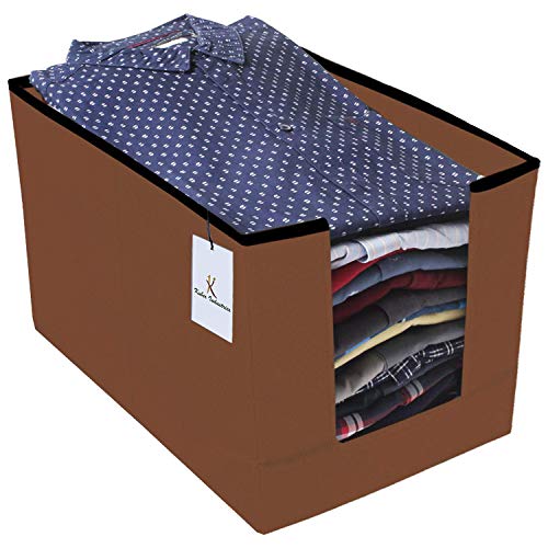 Kuber Industries Non Woven Shirt Stacker Wardrobe Organizer Set, Brown-CTLTC31835