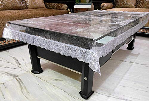 Kuber Industries Table Cloth|Center Table Cover|Round Table Cover|Table Cover 4 Seater|Transparent