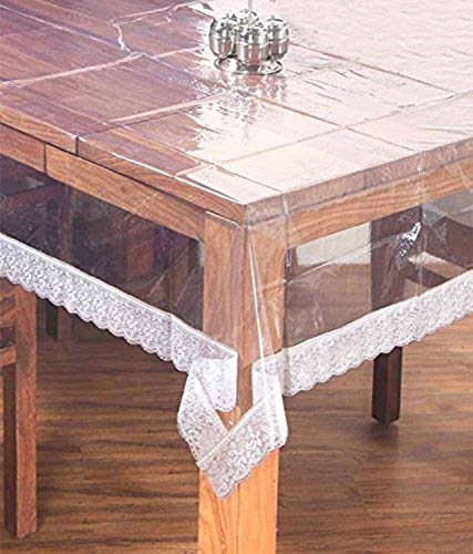 Kuber Industries Dining Table Cover 6 Seater|Table Cloth|Table Cover for Home, Restaurant|Silver