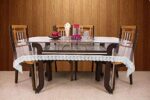 Kuber Industries Dining Table Cover 6 Seater|Table Cloth|Table Cover for Home, Restaurant|Silver